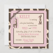 Invitation Premier anniversaire de poster de animal rose de (Dos)