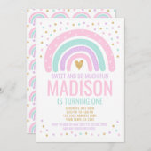 Invitation Premier anniversaire de Rainbow (Devant / Derrière)
