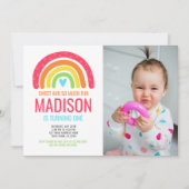 Invitation Premier anniversaire de Rainbow moderne (Devant)
