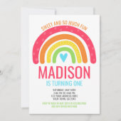 Invitation Premier anniversaire de Rainbow moderne (Devant)
