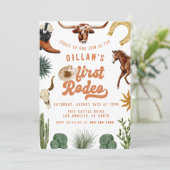 Invitation Premier anniversaire de Rodeo Cowboy (Debout devant)