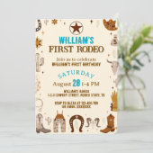 Invitation Premier anniversaire de Rodeo Cowboy (Debout devant)