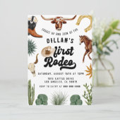 Invitation Premier anniversaire de Rodeo Cowboy (Debout devant)