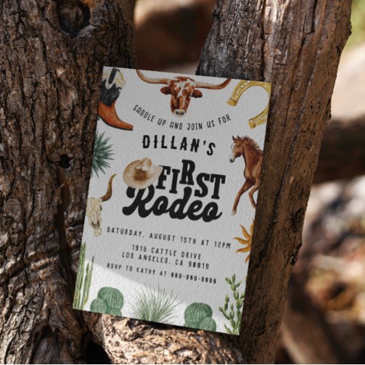 Invitation Premier anniversaire de Rodeo Cowboy
