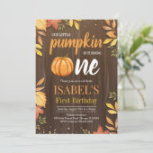 Invitation Premier anniversaire de Rustic Little Citrouille (Debout devant)