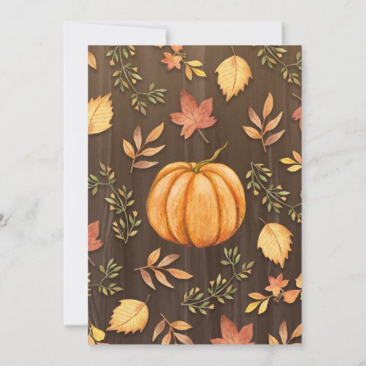 Invitation Premier anniversaire de Rustic Little Citrouille (Dos)