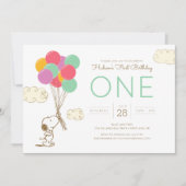 Invitation Premier Anniversaire de Snoopy et Ballons (Devant)