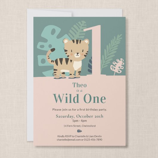 Invitation Premier anniversaire de Tiny Tiger Wild One