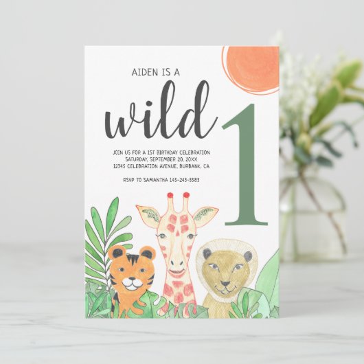 Invitation Premier anniversaire de Wild One Boy (Debout devant)