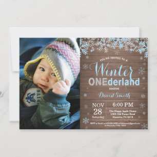 Invitation Premier anniversaire de Winter Onederland Blue Sil