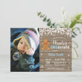 Invitation Premier Anniversaire de Winter Onederland Rustique (Debout devant)