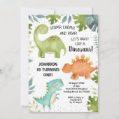 Invitation Premier anniversaire Dinosaur Anniversaire Invitat (Devant)