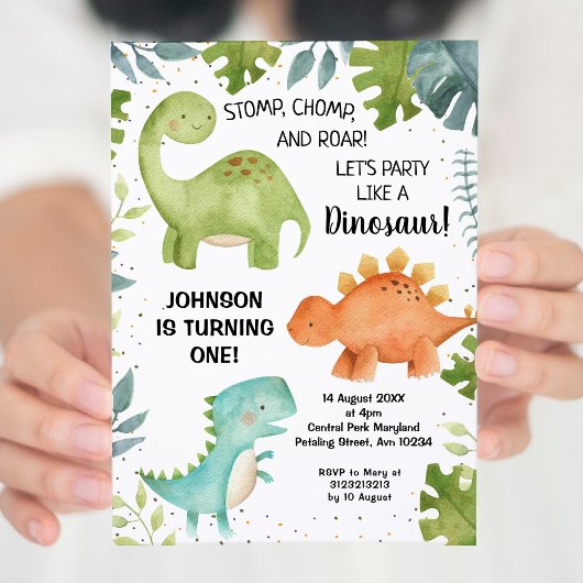 Invitation Premier anniversaire Dinosaur Anniversaire Invitat