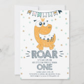 Invitation Premier Anniversaire Dinosaure ROAR (Devant)
