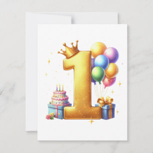 Invitation Premier anniversaire doré