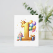 Invitation Premier anniversaire doré (Debout devant)