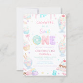 Invitation Premier Anniversaire Douce Fête Pastel (Devant)