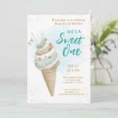 Invitation Premier Anniversaire Doux Glace  (Debout devant)