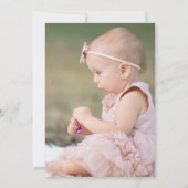 Invitation Premier Anniversaire Doux Petite Agneau Roses Rose (Dos)