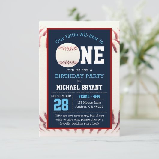 Invitation Premier anniversaire du baseball (Debout devant)