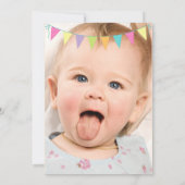 Invitation Premier anniversaire du bébé mignonne Photo d'anni (Dos)
