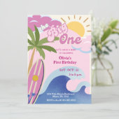 Invitation Premier anniversaire du Big One Pink Retro Surfing (Debout devant)