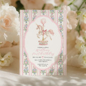 Invitation Premier anniversaire du Carousel rose