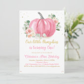 Invitation Premier anniversaire du citrouille (Debout devant)