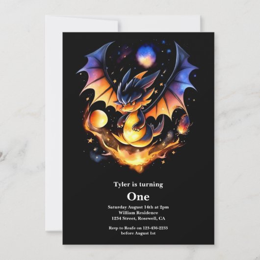 Invitation Premier anniversaire du dragon (Devant)