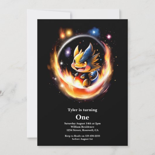 Invitation Premier anniversaire du dragon (Devant)