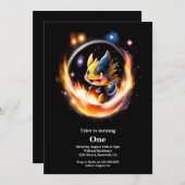 Invitation Premier anniversaire du dragon (Devant / Derrière)