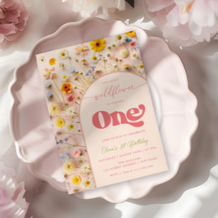 Invitation Premier anniversaire du fleur sauvage