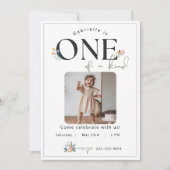 Invitation Premier anniversaire du fleur sauvage - Vertical (Devant)