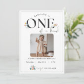 Invitation Premier anniversaire du fleur sauvage - Vertical (Debout devant)