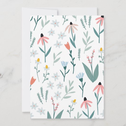 Invitation Premier anniversaire du fleur sauvage - Vertical (Dos)