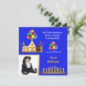 Invitation Premier anniversaire du garçon 1er Gentleman Princ (Debout devant)