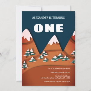 Invitation Premier anniversaire du Garçon d'hiver moderne
