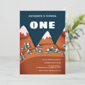 Invitation Premier anniversaire du Garçon d'hiver moderne (Debout devant)