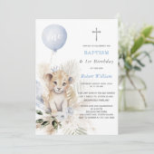 Invitation Premier anniversaire du Lion Prince et baptême (Debout devant)