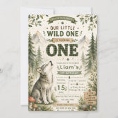 Invitation Premier anniversaire du loup des bois (Devant)