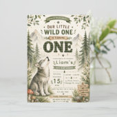 Invitation Premier anniversaire du loup des bois (Debout devant)