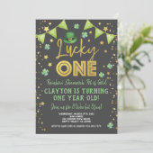 Invitation Premier anniversaire du Lucky One Baby, Saint Patr (Debout devant)