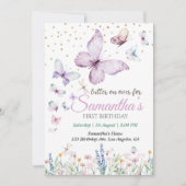 Invitation Premier anniversaire du papillon (Devant)