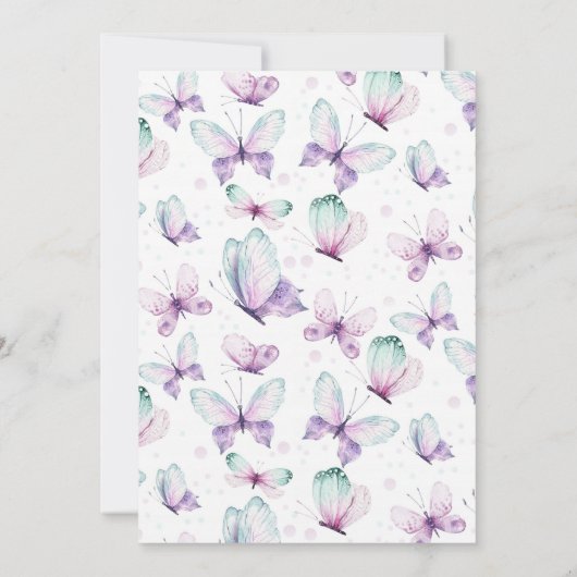 Invitation Premier anniversaire du papillon (Dos)