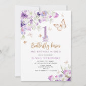 Invitation Premier anniversaire du papillon pourpre (Devant)
