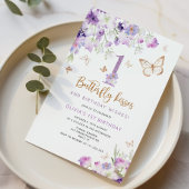Invitation Premier anniversaire du papillon pourpre