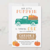 Invitation Premier anniversaire du petit Citrouille Vintage d (Devant)