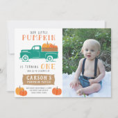 Invitation Premier anniversaire du petit Citrouille Vintage d (Devant)