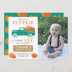 Invitation Premier anniversaire du petit Citrouille Vintage d