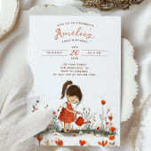 Invitation Premier anniversaire du petit Fleur sauvage